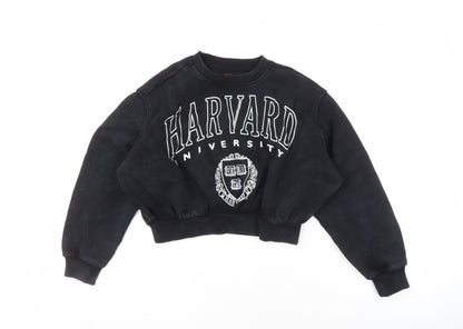 Marks and Spencer Girls Black Pullover Sweatshirt 9-10 University