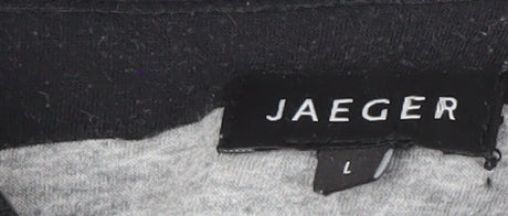 Jaeger Men's Black Striped Polo, Size L