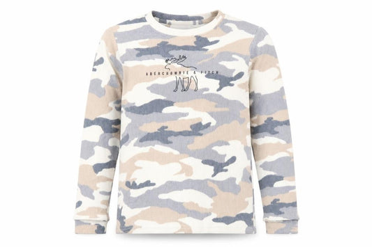 Front view of Abercrombie & Fitch Kids boys’ camouflage pullover sweatshirt, 14 years