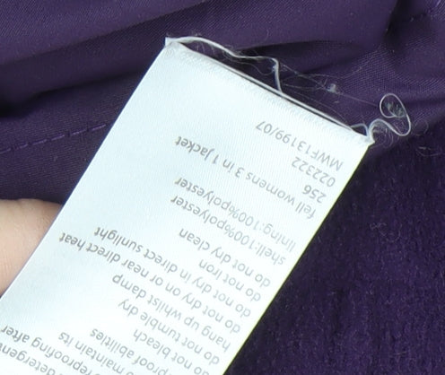 Womens UK Size 8 Mountain Essentials Purple 3-in-1 Jacket