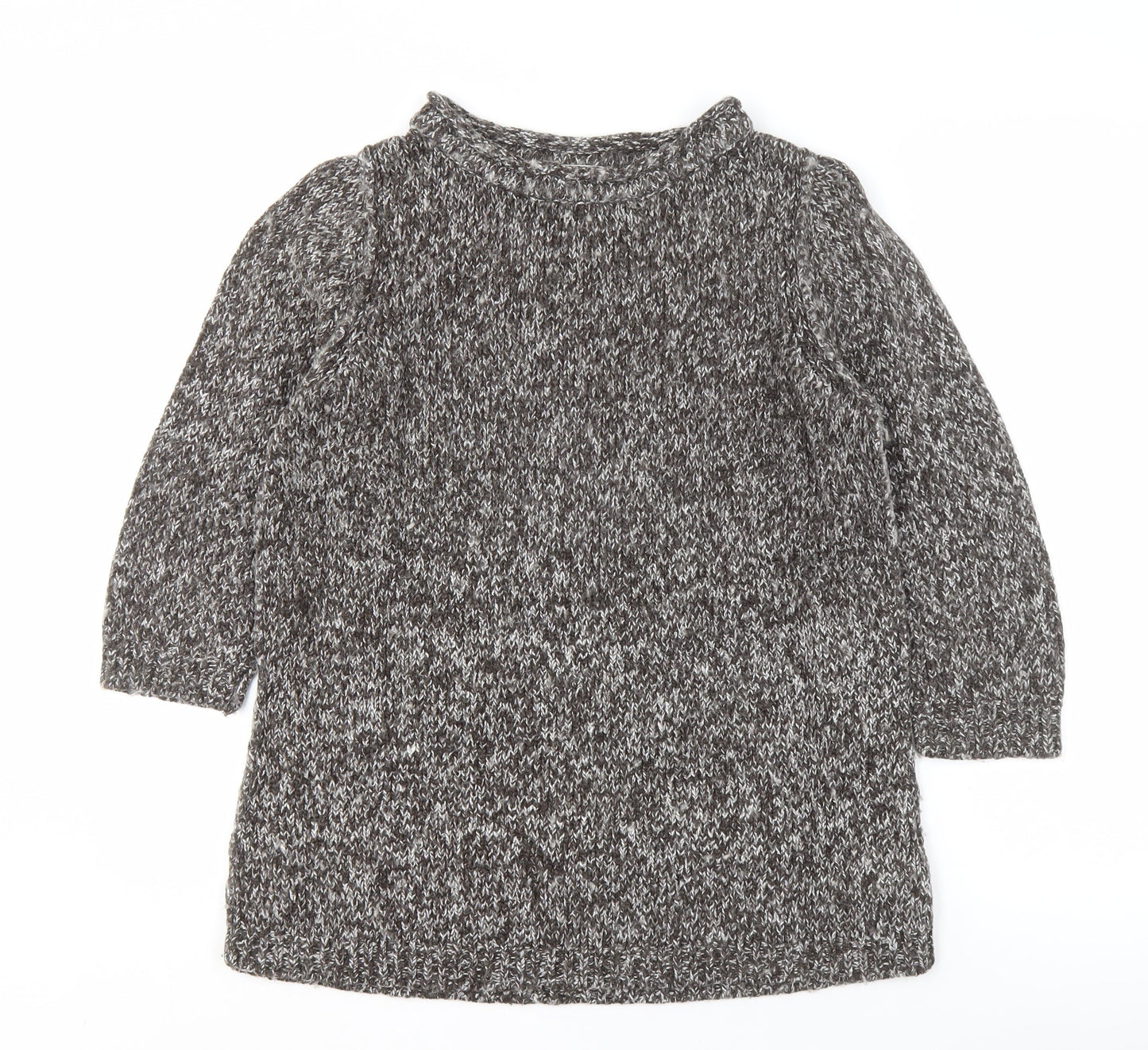 John Rocha Women's Grey Chunky-Knit Jumper Size 14