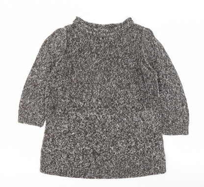 John Rocha Women's Grey Chunky-Knit Jumper Size 14