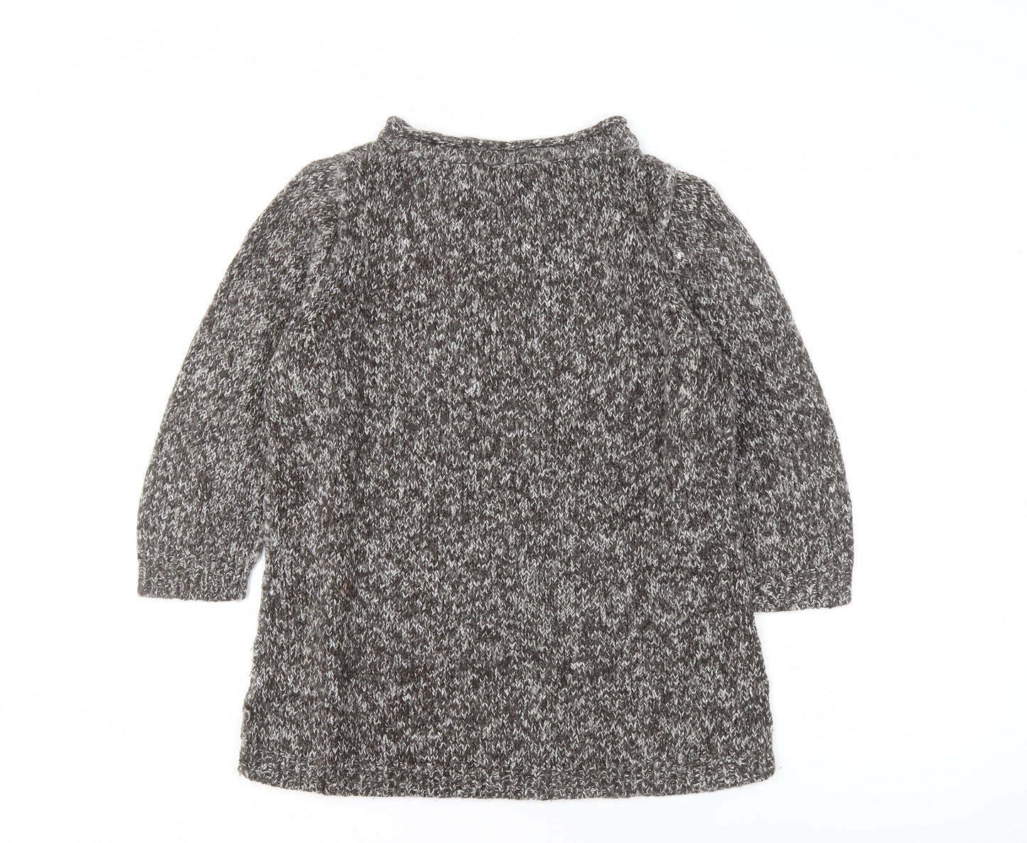 John Rocha Women's Grey Chunky-Knit Jumper Size 14
