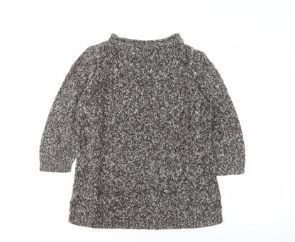 John Rocha Women's Grey Chunky-Knit Jumper Size 14