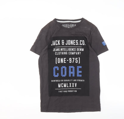 Mens UK Size S JACK & JONES Black  T-Shirt