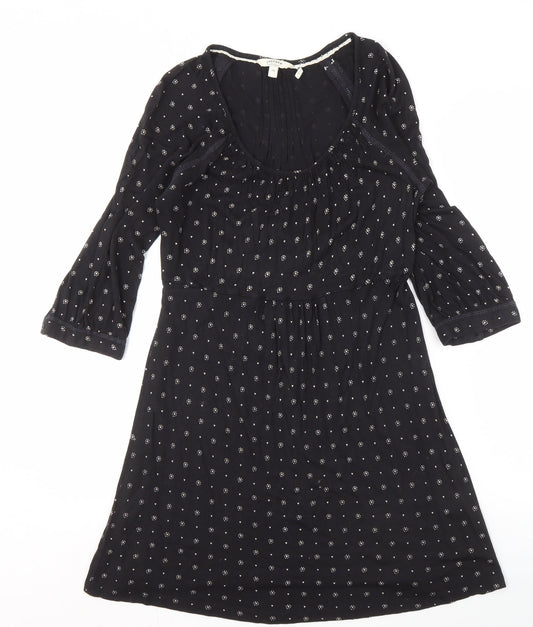 Fatface Women's Black Floral A-Line Dress Size 10