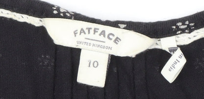 Fatface Women's Black Floral A-Line Dress Size 10