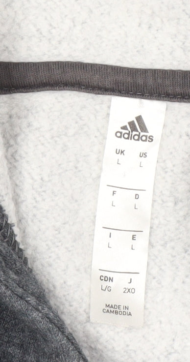 Mens UK Size L adidas Grey Pullover Hoodie
