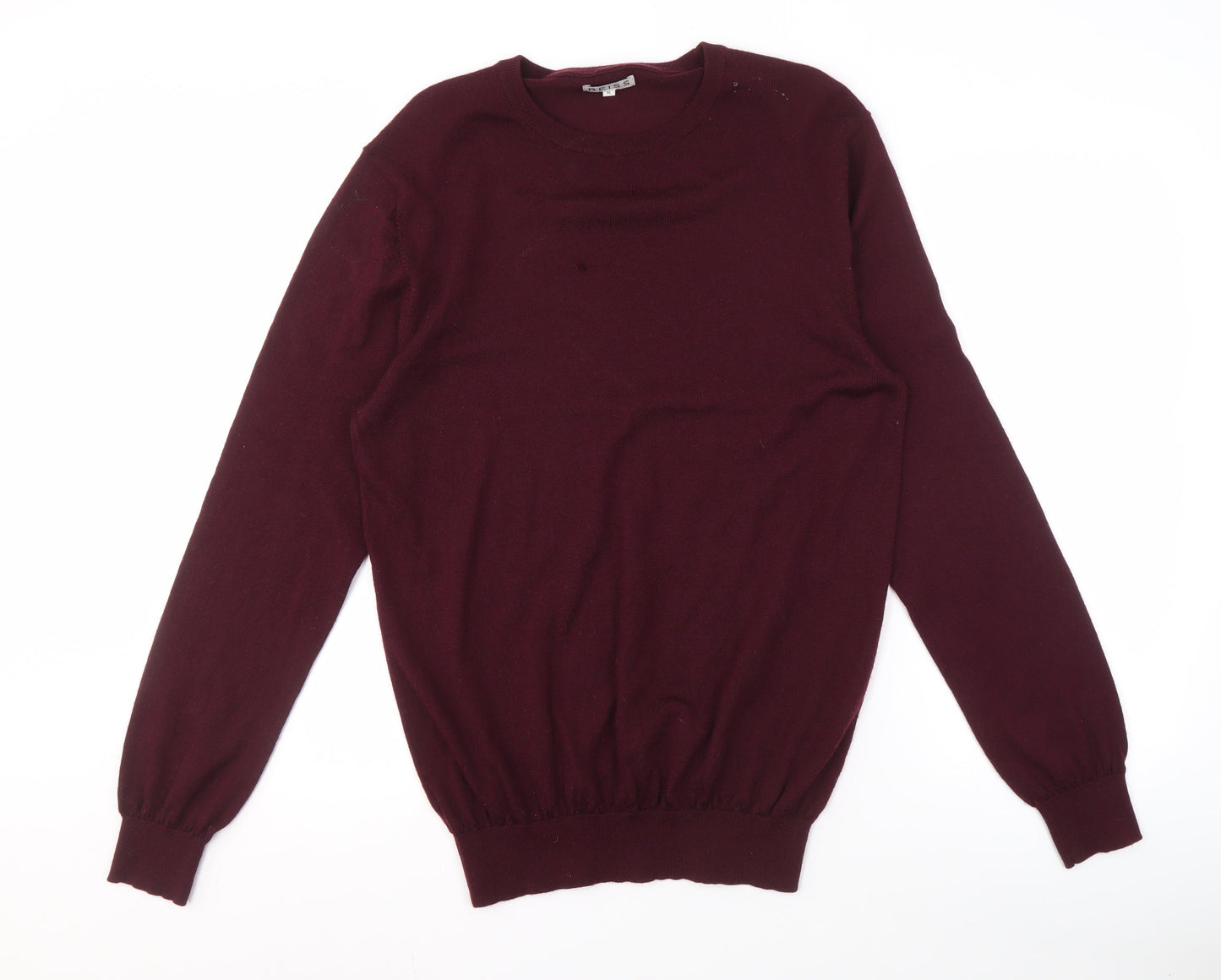 Reiss Men's XL Purple Wool Pullover Jumper