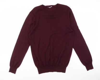 Reiss Men's XL Purple Wool Pullover Jumper