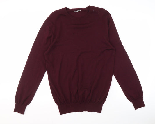 Reiss Men's XL Purple Wool Pullover Jumper