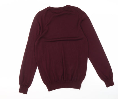 Reiss Men's XL Purple Wool Pullover Jumper