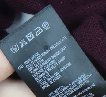 Reiss Men's XL Purple Wool Pullover Jumper