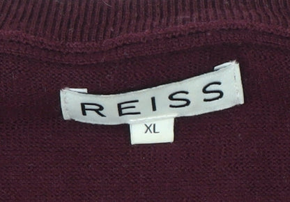 Reiss Men's XL Purple Wool Pullover Jumper
