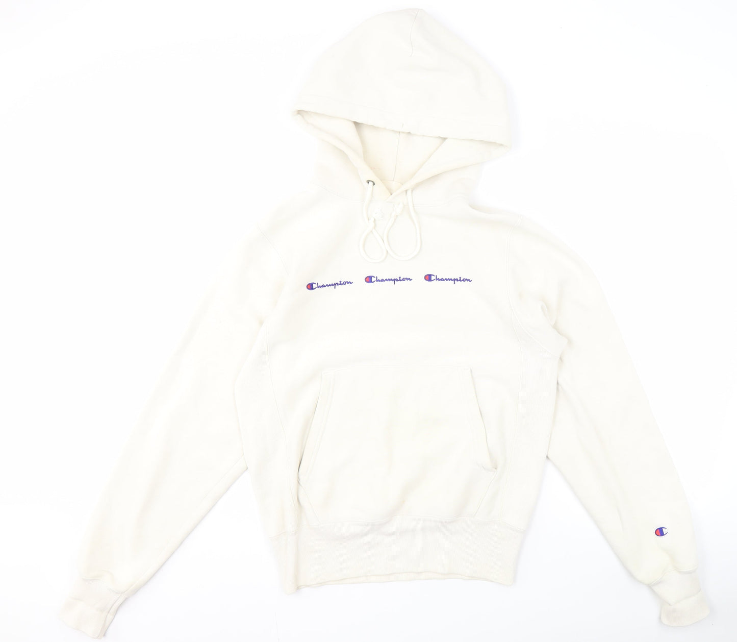 Mens UK Size XS Champion White Pullover Hoodie
