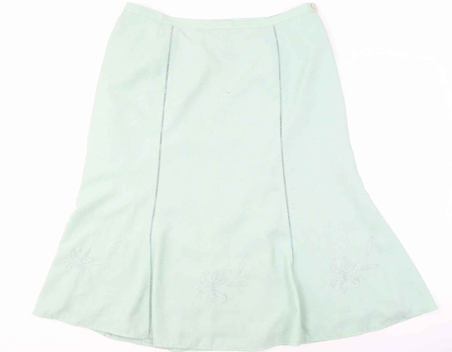 Eastex Women's Green Skirt Size 20, Embroidered Detail