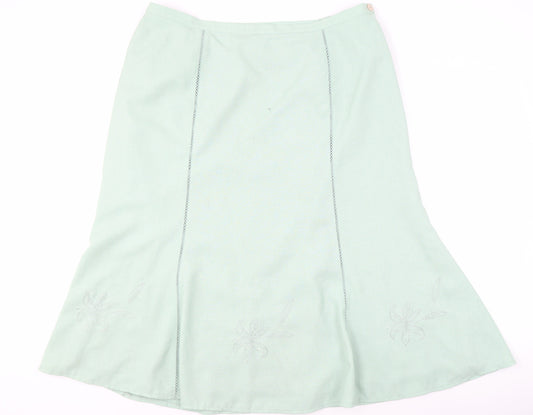 Eastex Women's Green Skirt Size 20, Embroidered Detail