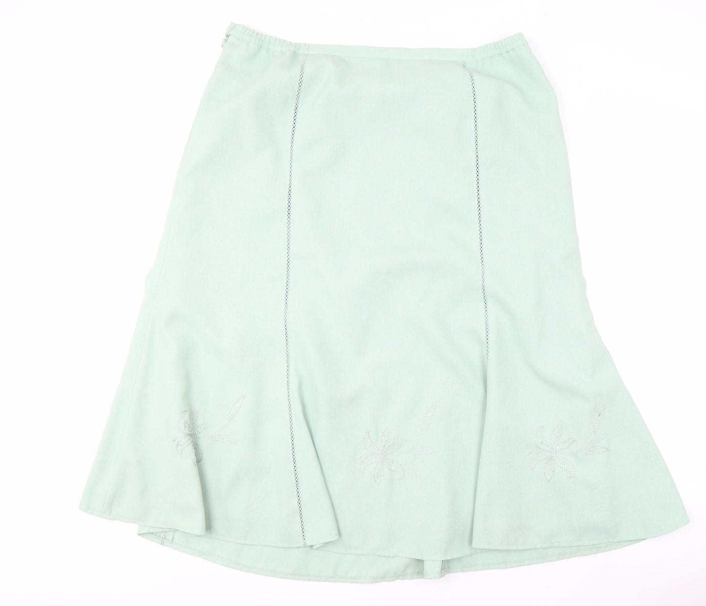 Eastex Women's Green Skirt Size 20, Embroidered Detail
