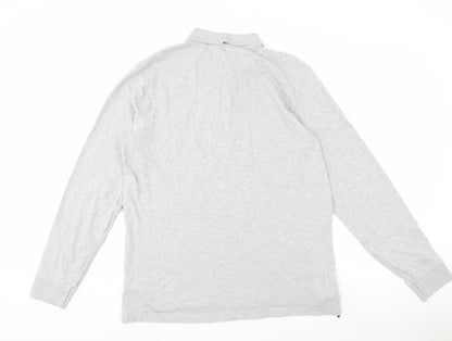 Henri Lloyd Men's Grey Long Sleeve Polo, Size L