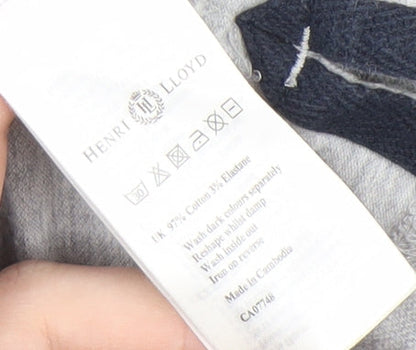 Henri Lloyd Men's Grey Long Sleeve Polo, Size L