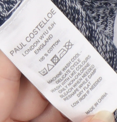 Paul Costelloe Men's L White Striped Pullover Jumper