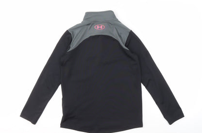 Under Armour Girls' Black Athletic Pullover, M with 1/4 Zip