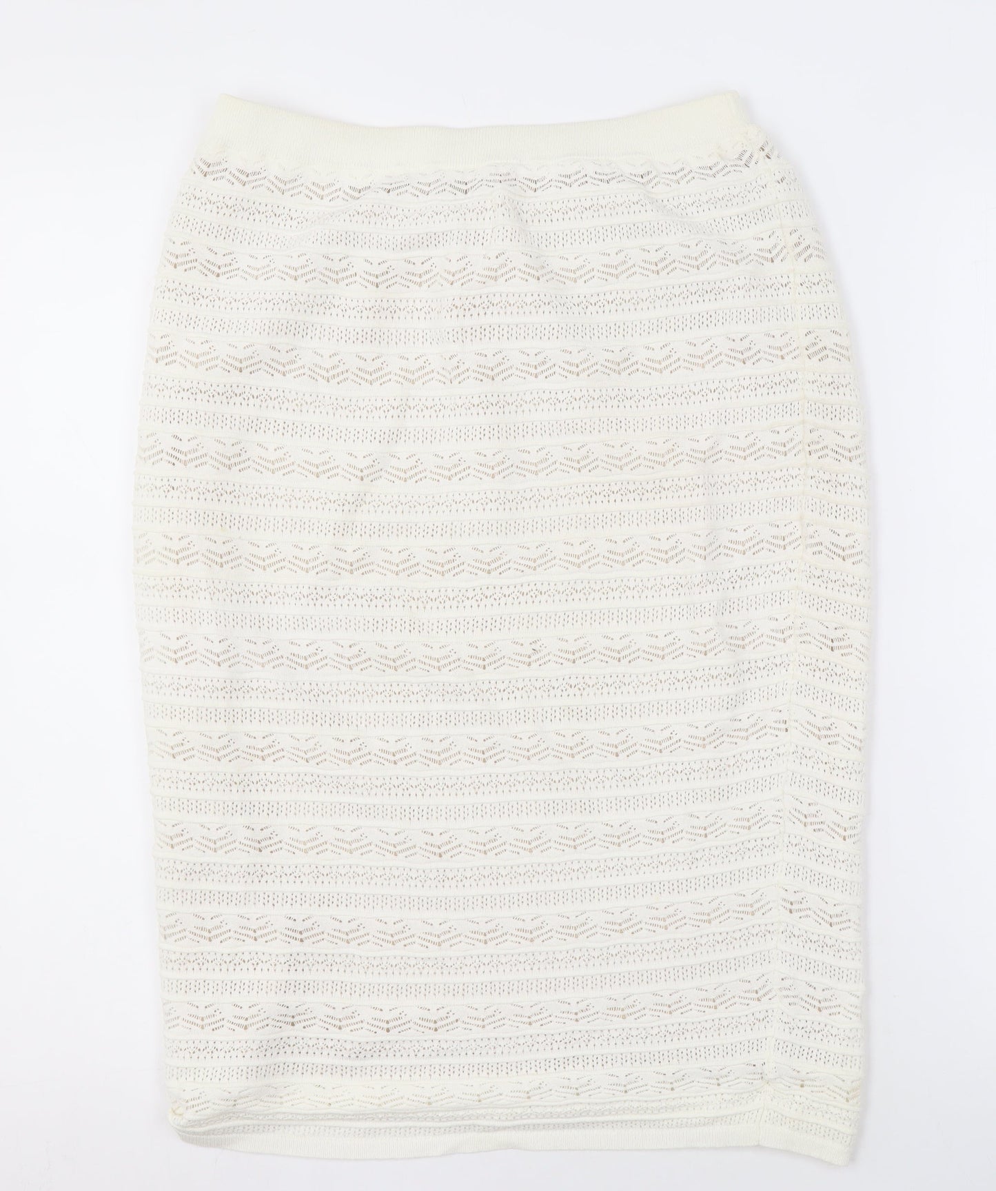 Fenn Wright Manson Ivory Knit Pencil Skirt, M, Women's