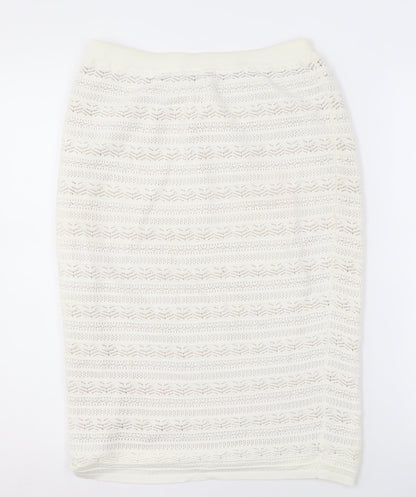 Fenn Wright Manson Ivory Knit Pencil Skirt, M, Women's