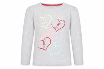 Front view of LFC girls’ grey logo long sleeve t-shirt 7-8 years pullover