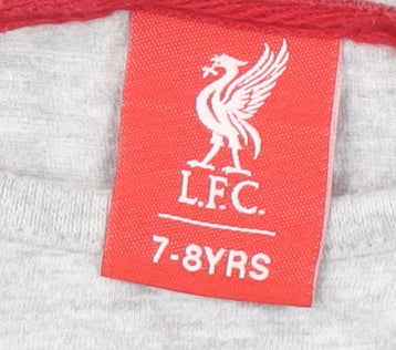 LFC Girls Grey Logo Long Sleeve T-Shirt 7-8 Years Pullover