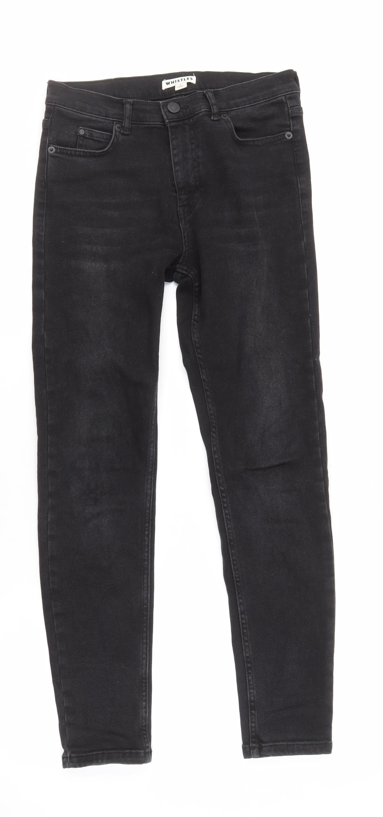 Whistles Unisex Black Skinny Jeans Size 26 Slim Fit