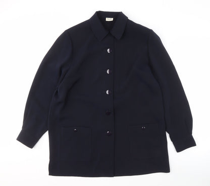 Viyella Women's Blue Button-Up Long Sleeve Shirt