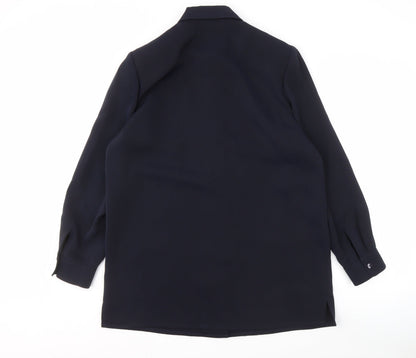 Viyella Women's Blue Button-Up Long Sleeve Shirt