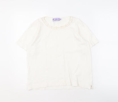 Honor Millburn Women's Ivory Beaded Blouse Size S