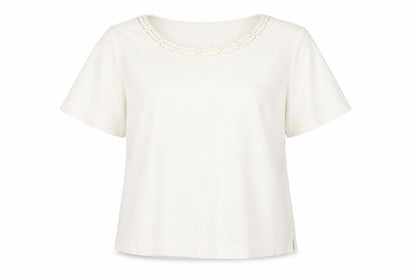 Honor Millburn Women's Ivory Beaded Blouse Size S