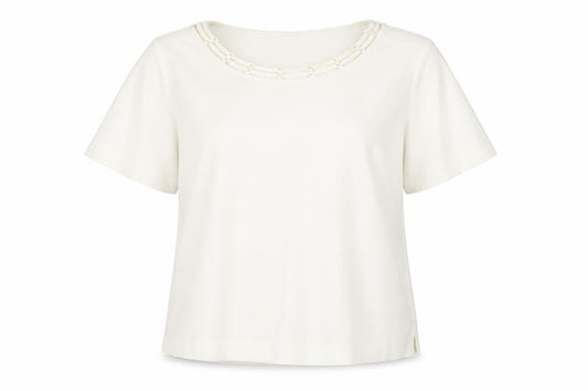 Honor Millburn Women's Ivory Beaded Blouse Size S