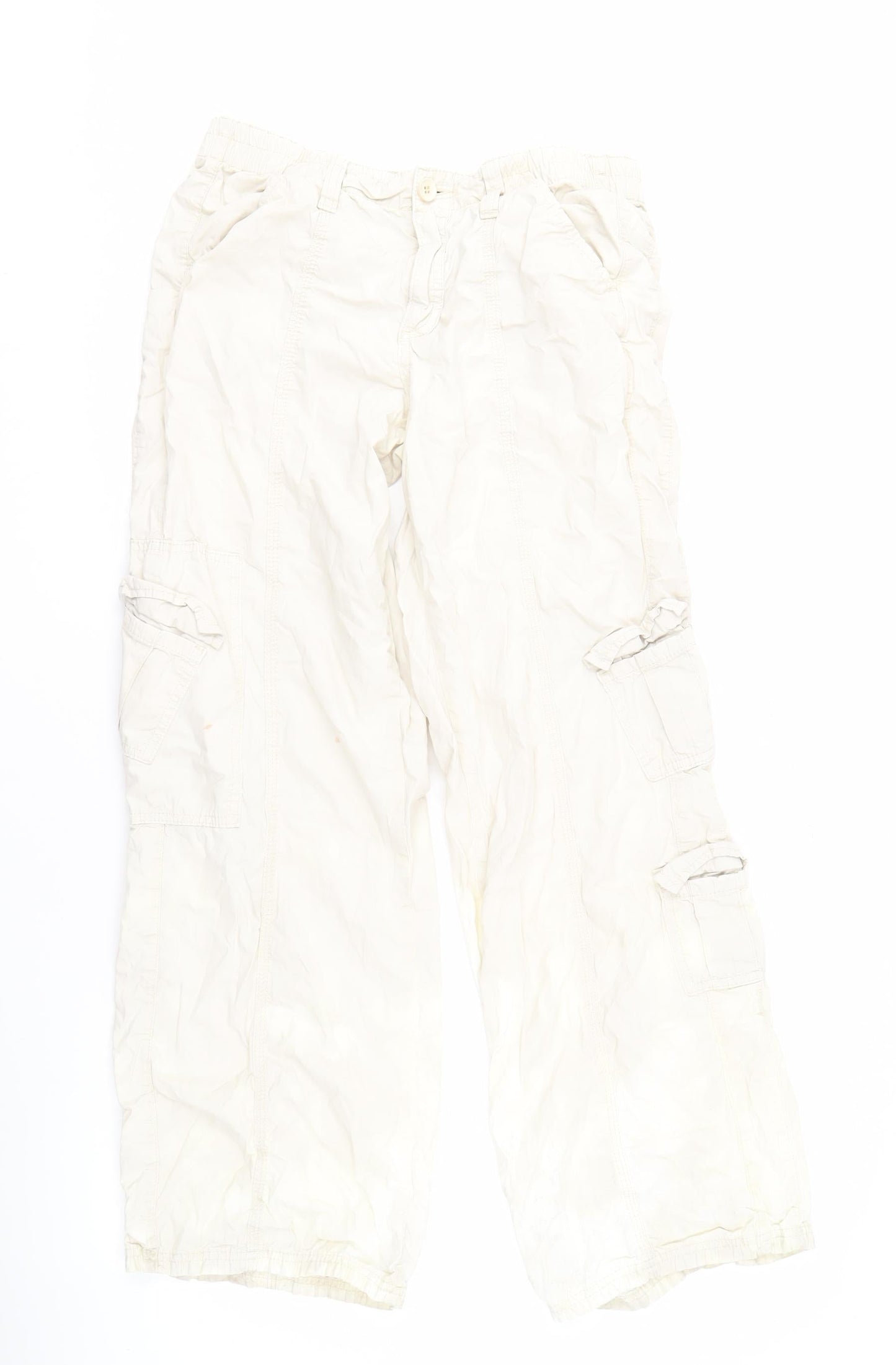 BDG Women's White Cargo Trousers M Cotton Casual