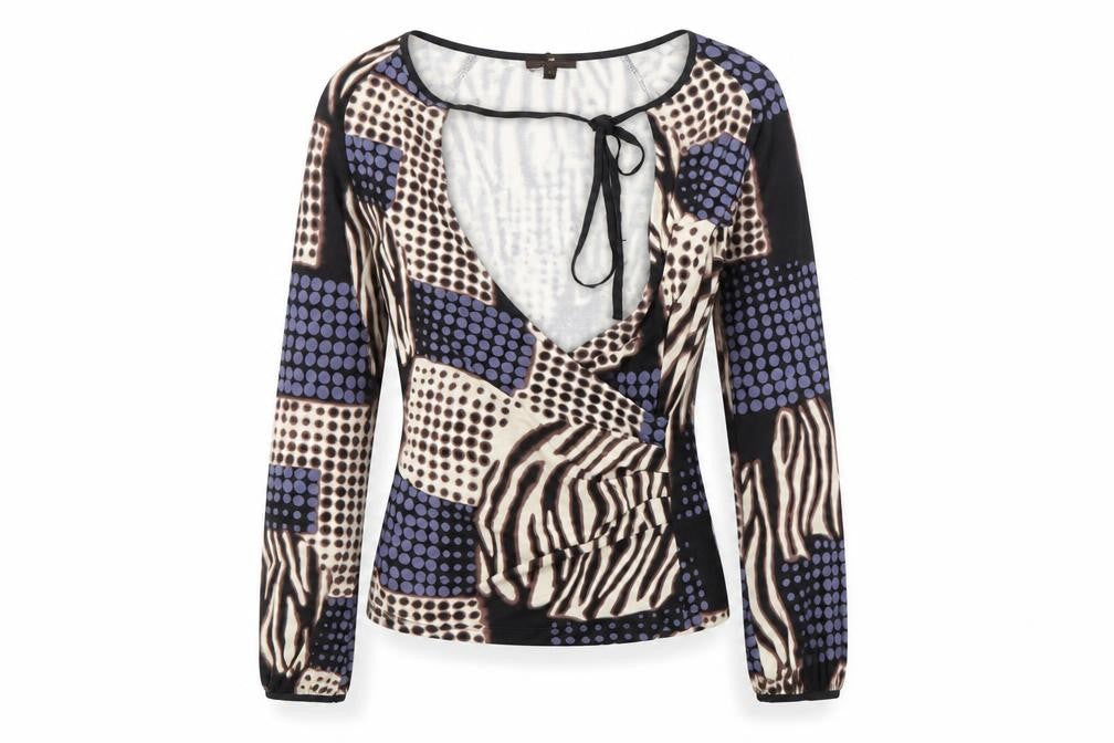 Womens UK Size 14 Fenn Wright Manson Multicoloured Wrap Blouse