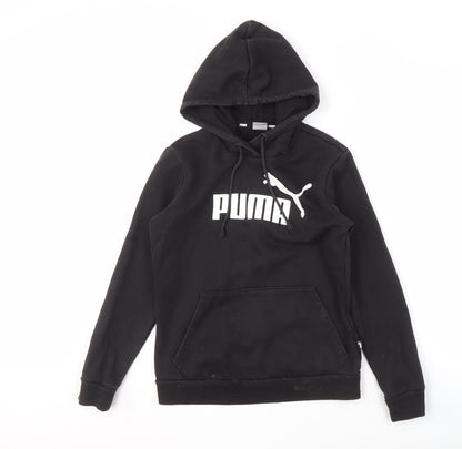 Puma Black Unisex Hoodie, XS, Logo, Cotton Blend