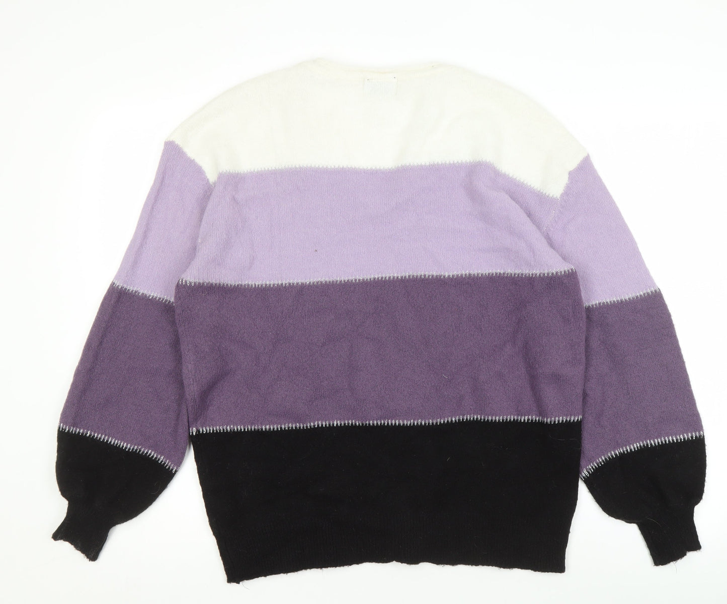 C&A Women's Multicoloured V-Neck Pullover Jumper M