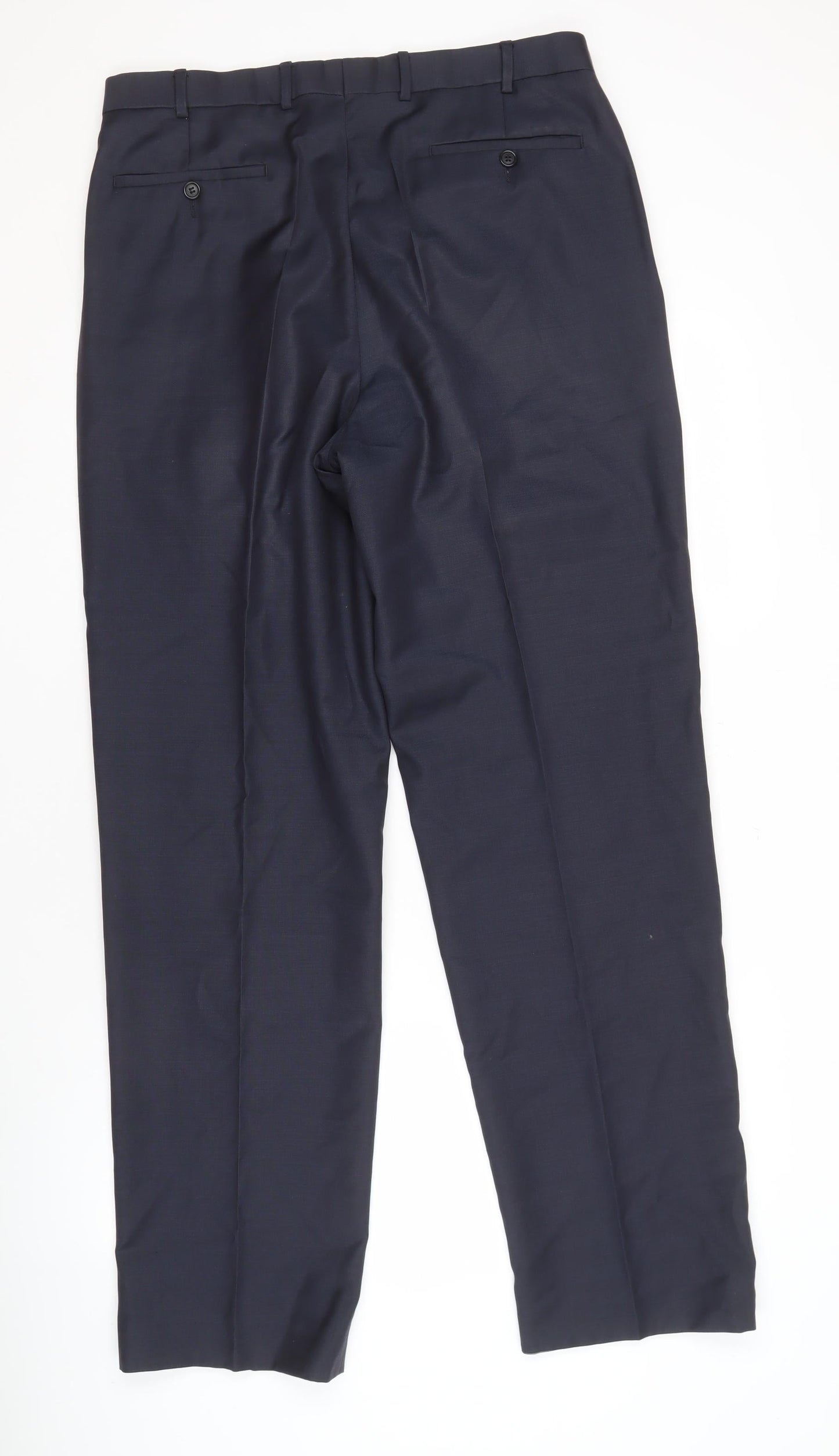 Marks and Spencer Men's Blue Wool Trousers Size 36/33