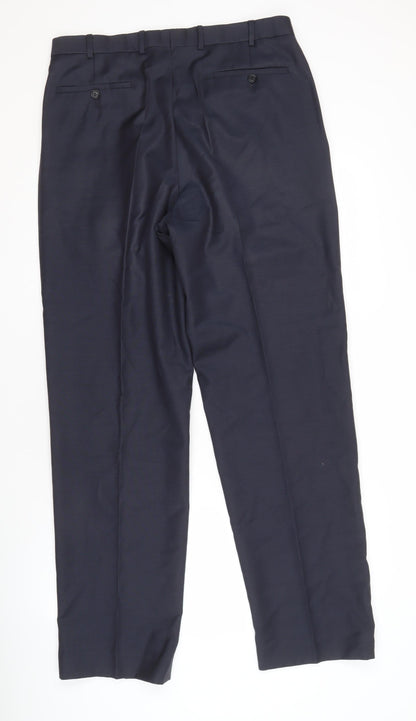 Marks and Spencer Men's Blue Wool Trousers Size 36/33