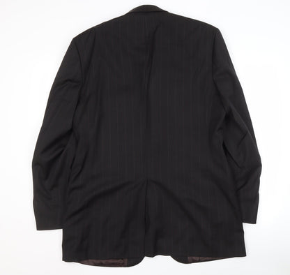 Jeff Banks Men's Black Striped Blazer, 42 Long