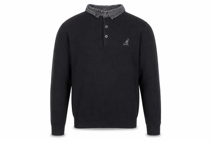Mens UK Size S Kangol Black Henley Jumper