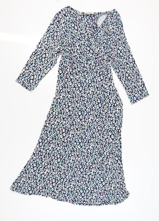 BHS Women's Multicoloured Wrap Midi Dress