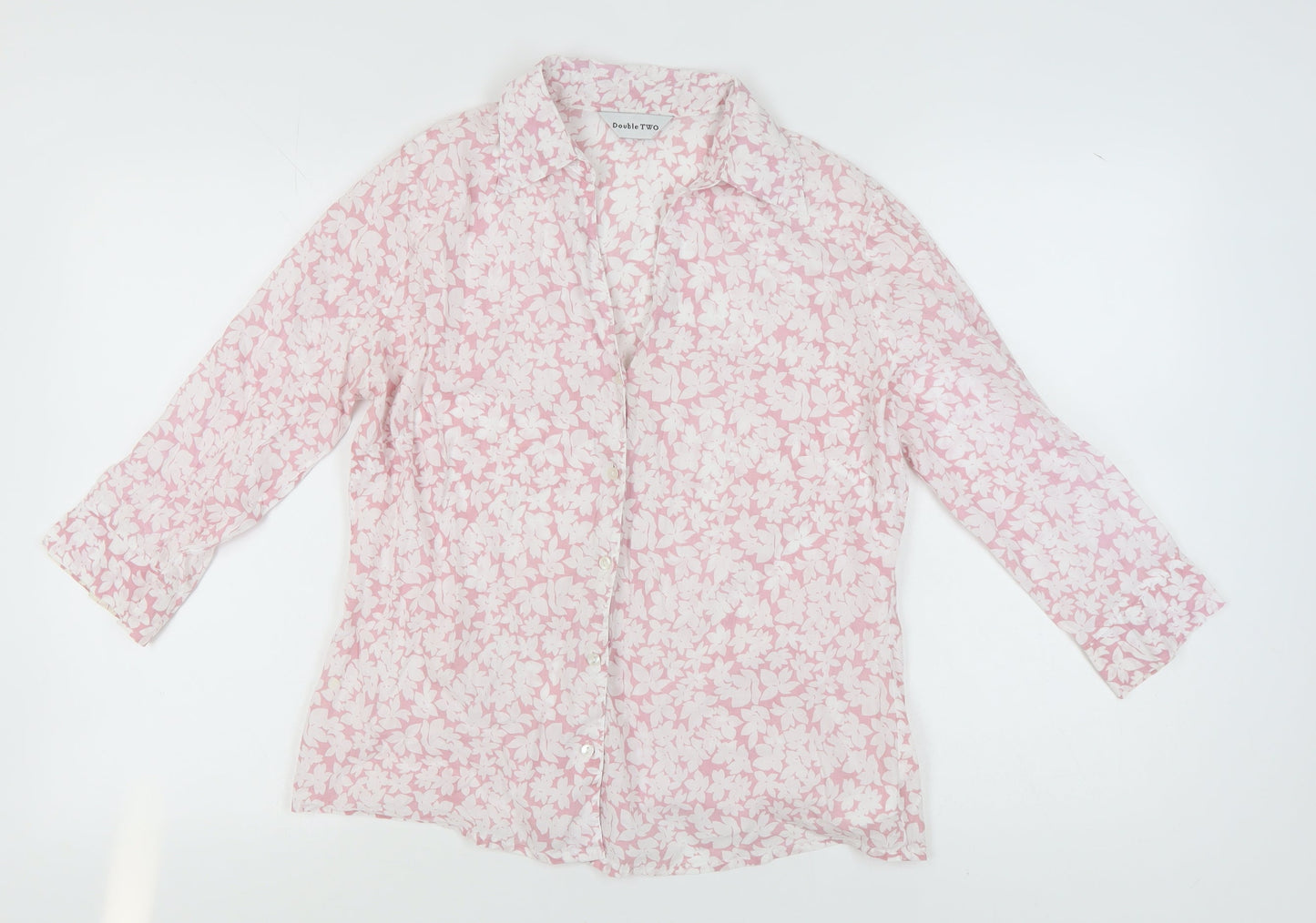 Womens UK Size 12 Double TWO Pink Basic Blouse