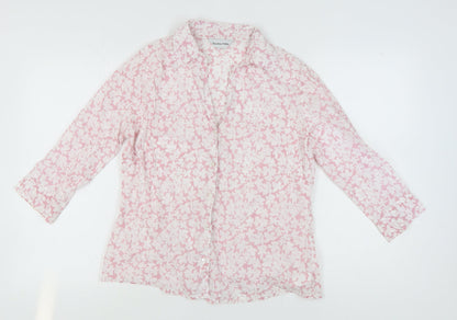 Womens UK Size 12 Double TWO Pink Basic Blouse