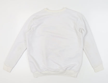 Missguided Women's White Pullover Vintage Graphic Sweatshirt