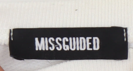 Missguided Women's White Pullover Vintage Graphic Sweatshirt
