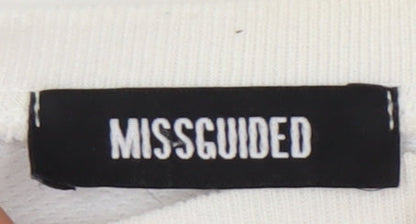Missguided Women's White Pullover Vintage Graphic Sweatshirt